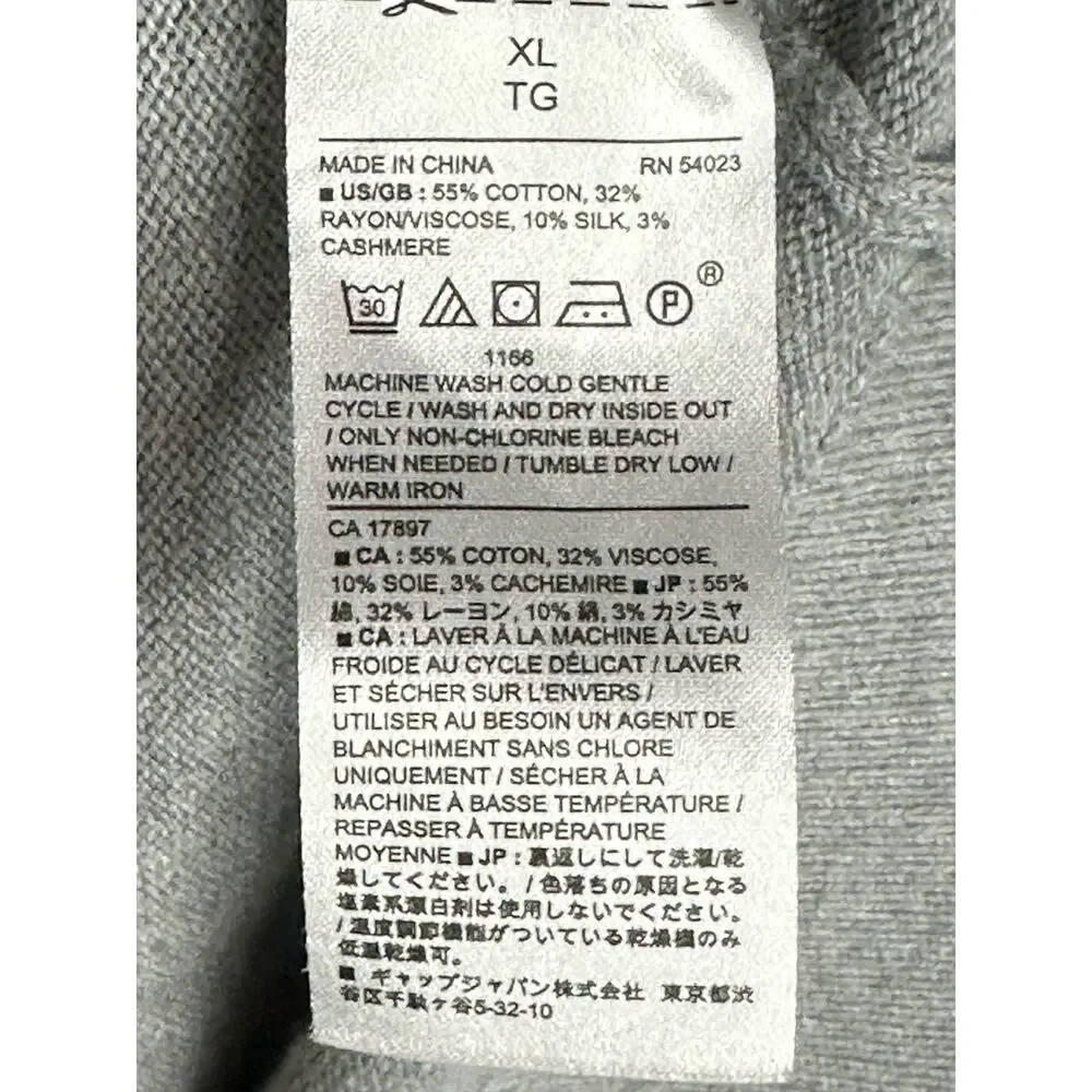 Banana Republic Golf V-neck silk cashmere cotton sweater XL inisex